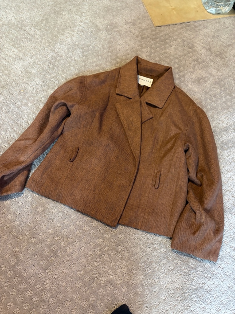 Promesa Brown Cropped Blazer